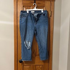 Abercrombie & Fitch Blue Cropped Jeans